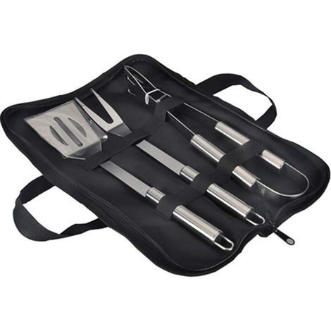 BBQ Grill Tool Set, Stainless Steel Barbecue Grilling Utensils Kit with Carry Bag, Spatula, Tongs and Fork BBQ Tool Accessories for BBQ Cooking Outdoor Camping (3pcs) (1/5)