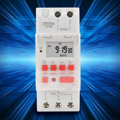 TM919B-2 Programmierbarer Digitaltimer, 200–250 V AC, 30 A, mit LCD-Anzeige und 7-Tage-Programmierung (1/5)