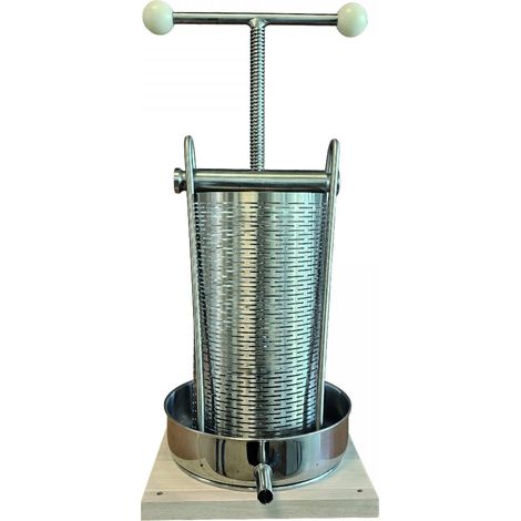 Maxi Fruchtpresse, Saftpresse, Obstpresse 5L mit Edelstahl Doppelkorb