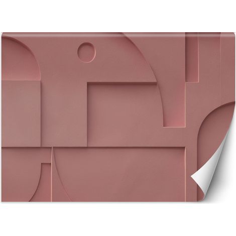 Fototapete Rosa Relief Geometrie 100x70 cm