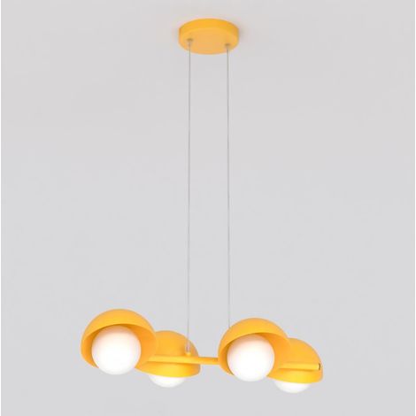 Lampada a sospensione Boom in acciaio arancione