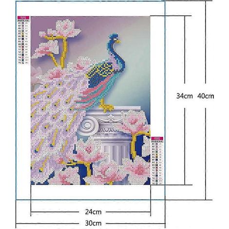 Peinture diamant 5D Paon à faire soi-même, autocollant diamant pour maçonnerie, point de croix, maçonnerie (1/5)