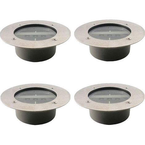 3-LED-Solar-Gartenstrahler, wasserdicht (IP65), Kaltweiß, 4er-Pack