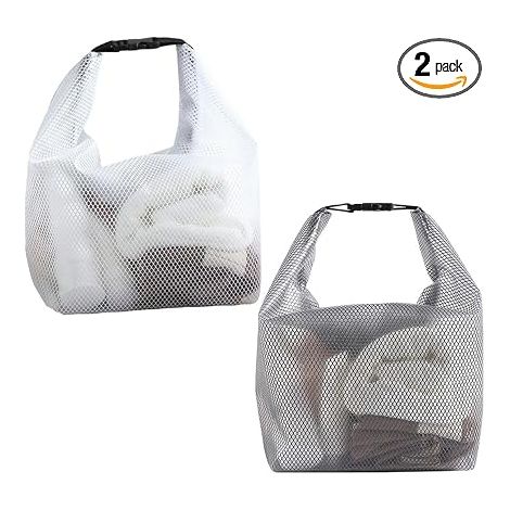 Set di 2 trousse da toilette impermeabili, grande trousse da viaggio trasparente e impermeabile, custodia trasparente per aereo, borsa da doccia con manico per campeggio, nuoto e palestra (1/5)