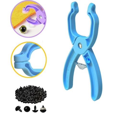 Outil auxiliaire pour la pose d'yeux de sécurité au crochet. Outil pour la réalisation d'yeux de sécurité au crochet, idéal pour les amigurumis et les yeux d'animaux rembourrés de 5 à 30 mm (taille M) (1/5)