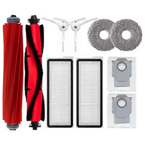 Lot de 12 pièces de rechange pour aspirateur Roborock Q Revo Maxv / P10 Pro : brosse principale, sac à poussière, filtre HEPA et chiffon de nettoyage. (1/5)