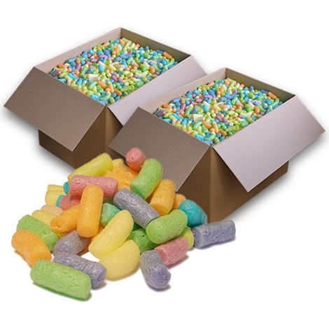 5 x Multi Coloured Biodegradable Loose Fill Packing Peanuts (1/2)
