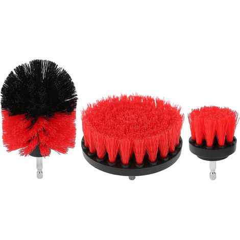 Bohrmaschinenbürstenaufsatz, Power-Scrubber-Set, universelles industrielles Reinigungswerkzeug, rot