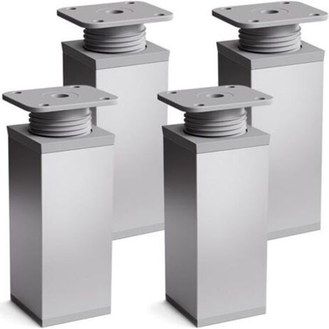1 lot de 4 Pieds de meubles ,Hauteur : 100mm (+100mm) réglables,Forme angulaire: 40 x 40 mm (1/4)