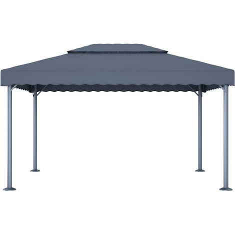 Tonnelle Barnum de Jardin, Pavillon, Pergola, Tente de jardin, 400x300 cm Anthracite Aluminium OIB3450E (1/5)