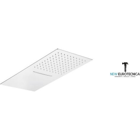 Soffione 2 getti rettangolare ultra piatto acciaio inox