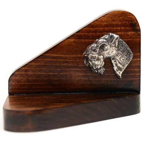 Kerry Blue Terrier, Irish Blue Terrier I - portacandele in legno a forma di cane, porta lumini, memoriale per cani di Art-Dog (1/5)