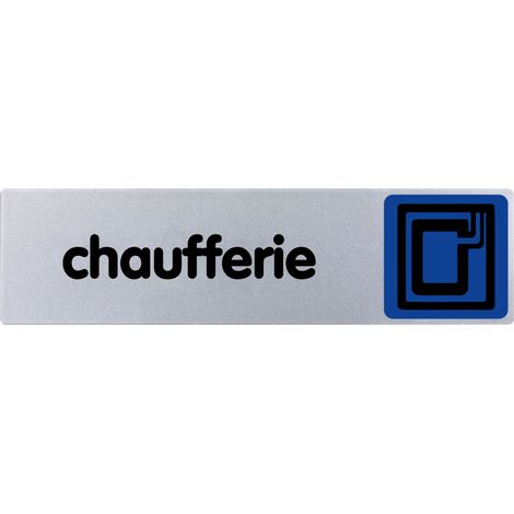 Plaque de porte Chaufferie - couleur 170x45mm - 4032696