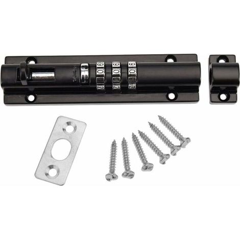royaluxe - Mechanical Code Door Lock Keyless Combination Gate Lock Fixing Screws for Cabinet Garden Garage Black (1/5)