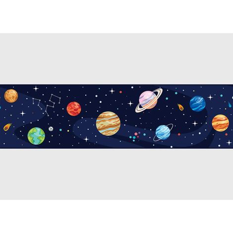 Frise auto-collante de planète dans l'espace (1/5)
