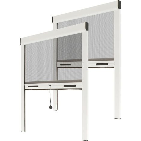 MOUSTIQUAIRE ENROULABLE L 80 X H 130 CM ALU BLANC – LOT 2 – RECOUPABLE POUR FENÊTRE – POSE FACILE