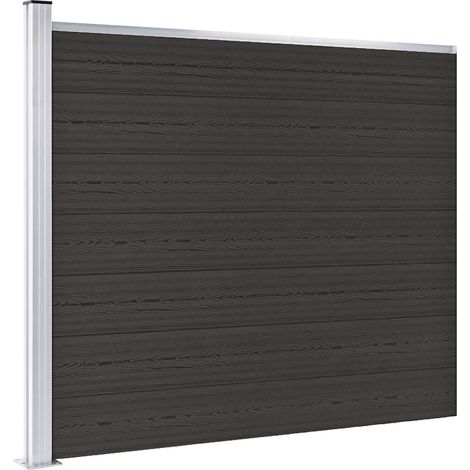 vidaXL Panneau de clôture WPC 175x146 cm Noir