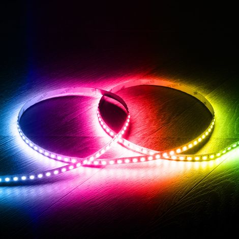 Tira LED 24V RGB SMD 120 LED/m 5m 9W/m Ancho 8mm Corte 5cm IP20 RGB (1/4)