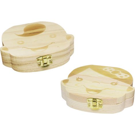 Zahnbox aus Holz, Aufbewahrungsbox für Babyzähne, Haare und Nabelschnur, Erinnerungsbox (1/5)