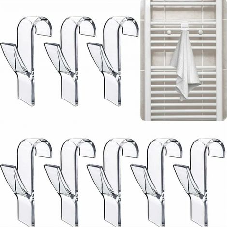 8 Crochets Radiateur Transparents pour Serviettes (1/3)