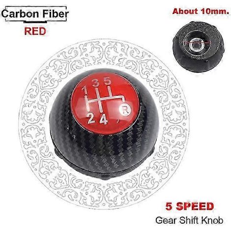 Pommeau de levier de vitesses à 5/6 rapports pour transmission manuelle Fiat 500 2012-2018 (5 vitesses Carbon 2) 55344048 (1/5)