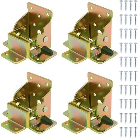 90 degree self-locking folding hinges for folding table legs with 40 screws. Space-saving hinges for furniture, sofas and table legs. (1/5)