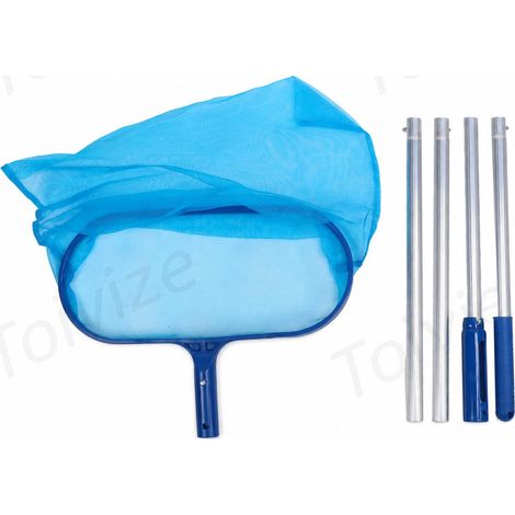 Kit de nettoyage piscine Toivize Modèle Pro 4 perches télescopiques écumoire robuste pour fond et parois (1/5)