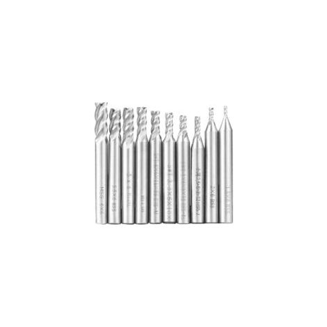 Juego de 10 brocas de extremo con vástago recto de 1,5 a 6 mm, HSS CNC, fresas de extremo de 4 ranuras para acero - Crezuo