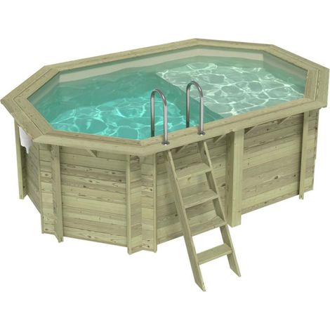 Piscine en bois NEMO 4.3 x 3 - H.1.31 m avec plage, sable, fixations à visser