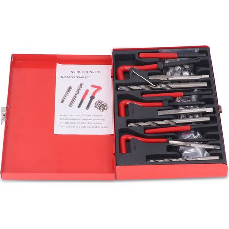 Kit de réparation de filetage, inserts de filetage en acier inoxydable, jeu de tarauds à spirale pour filetage métrique M6 M8 M10 (1/5)