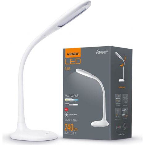 5,5W LED Schreibtischlampe dimmbar Farbwechsel flexibel weiß Videx (1/5)