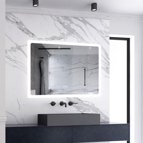 Biubiubath 800 x 600mm Bluetooth Bathroom Mirror with Shaver Socket, Adjustable Lights, Demister Pad (1/5)