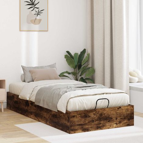 Estructura de Cama Ottoman Roble Ahumado 203 x 90 x 25 cm