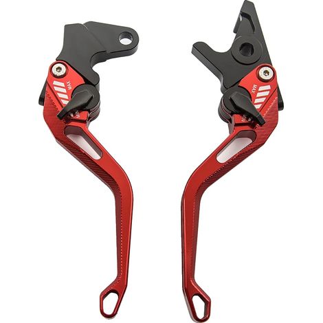 Palancas de freno y embrague, función ajustable, material duradero, Rojo corto 1 (1/2)