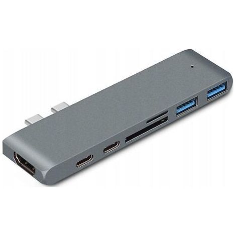 Station d'accueil USB Type-C pour MacBook Pro Air Adaptateur 4K HDTV Hub USB 3.0 Lecteur de carte Station d'accueil pour ordinateur portable Hub USB (1/5)
