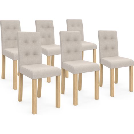 6er-Set gepolsterte POLGA Esszimmerstühle in Beige (1/5)