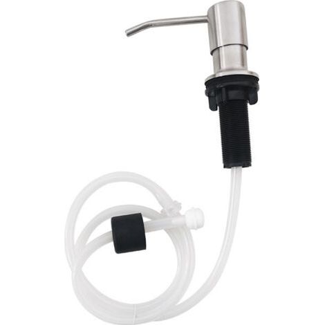 Distributeur de Savon  en Inox Inoxydable  Pompe à Désinfectant  Rotation 360°  Dispenser Savon Liquide-Vaisselle-Gel Hydroalcoolique (Tube flexible 1m, Inox brossé)