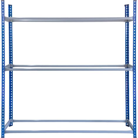 Estantería Métalica Azul Gris para Neumáticos Almacenaje Herramientas Coche llantas Gomas Garaje Taller 3 Niveles Resistentes con Capacidad 24 Ruedas 185x185x40cm Mazo de Goma y 2 Conectores GRATIS (1/5)