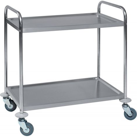Carrello Di Trasporto Con Due Piattaforme 790X500, In Acciaio Inox