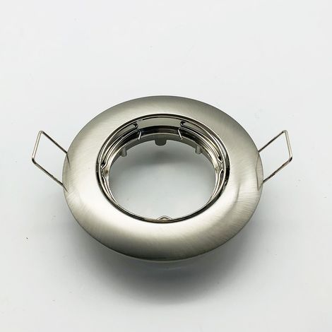 Portafaretto Ghiera ad incasso Orientabile per faretti gu10 Spot Inox spazzolato (1/3)