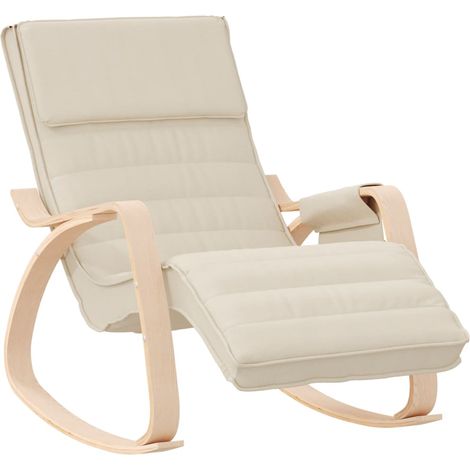 Fauteuil relax pour salon chambre en tissu crème DEC028914