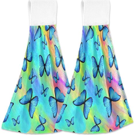Torchons de cuisine en coton Motif ananas mignon (E) Serviettes de cuisine super absorbantes à suspendre pour salle de bain, ferme, pendaison de crémaillère, maison (1/5)