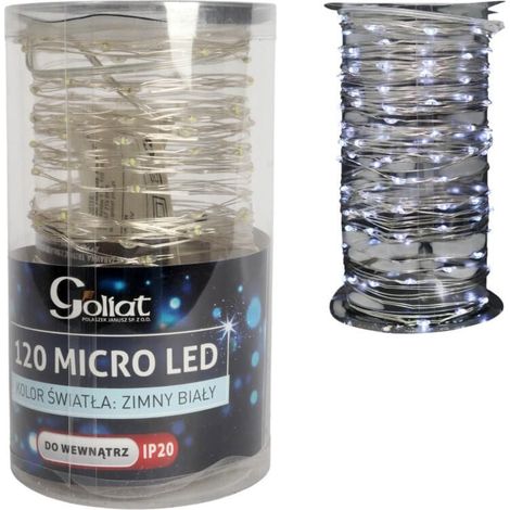 Luci per albero di Natale, 120 LED, IP20, luce bianca fredda, alimentate a batteria (1/5)