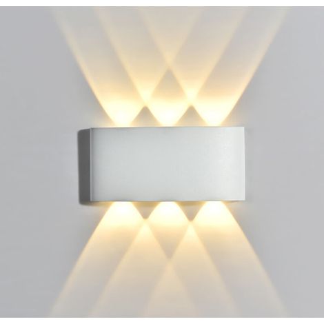 Applique murale LED 6 W, moderne, étanche, en aluminium, éclairage direct vers le haut et vers le bas, angle de faisceau de 6 x 120°, blanc chaud (1/4)
