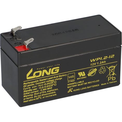 Bleiakku passend zu Exide S312/1.2S 12V 1,2Ah (1/5)