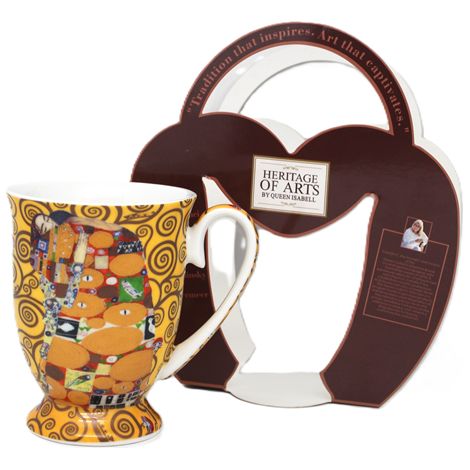 Tazza in porcellana "Il Bacio" di Gustav Klimt, 300 ml, ideale come regalo. (1/5)