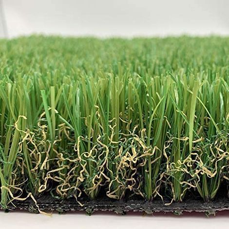 Prato Sintetico Manto Erboso Erba Finta Realistica Giardino 4 Sfumature Di Colore Tappeto Erboso Sintetico Anti UV Atossico Drenante Ideale Per Piscina Terrazzo Aree Giochi Viali (50mm 2x15mt 30mq) - 