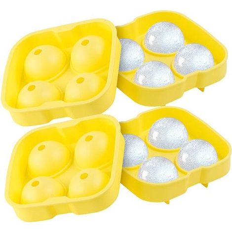 2 moules à glaçons en silicone pour 4 glaçons sphériques XXL Ø 45 mm