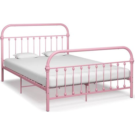 Cadre de lit sans matelas rose métal 120x200 cm vidaXL (1/5)