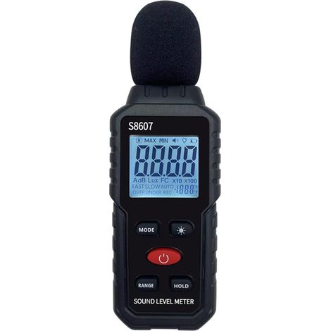 Detector de ruido, medidor de decibelios portátil, 150 x 50 x 30 mm, mesa de medición de sonido para diversas ocasiones, nivel de ruido en todas las circunstancias. (1/5)